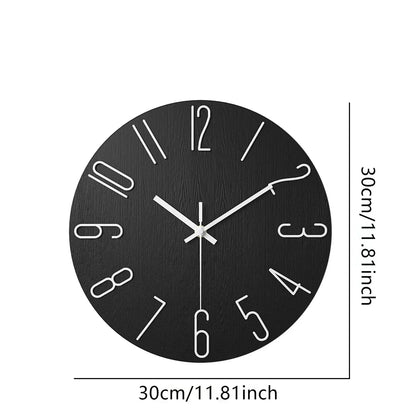 Skandinavisk Træ Vægur Stille Rammefri Minimalistisk Design