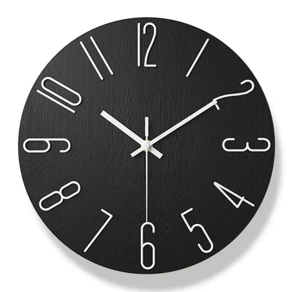 Skandinavisk Træ Vægur Stille Rammefri Minimalistisk Design