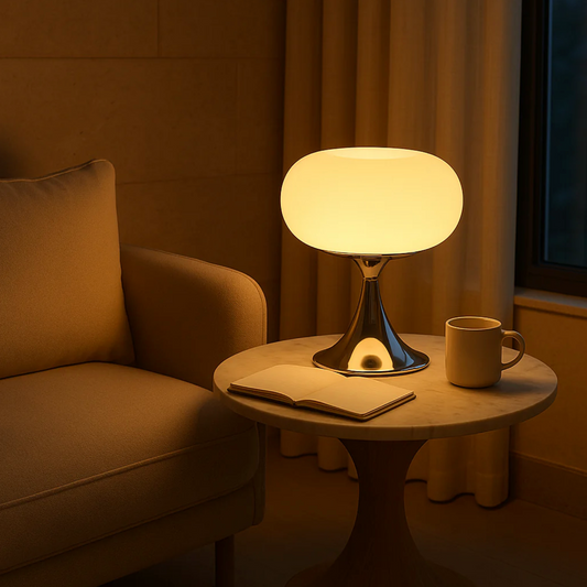RetroGlow Bauhaus Glas Tischlampe warmes Ambiente Licht