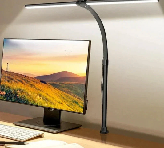 DeskLight LED-Schreibtischlampe mit zwei Köpfen und einstellbarer Helligkeit  