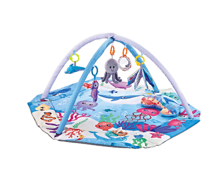 SensoryHaven 8 in 1 Baby Play Mat with Toys for Sensory Development and Early Learning