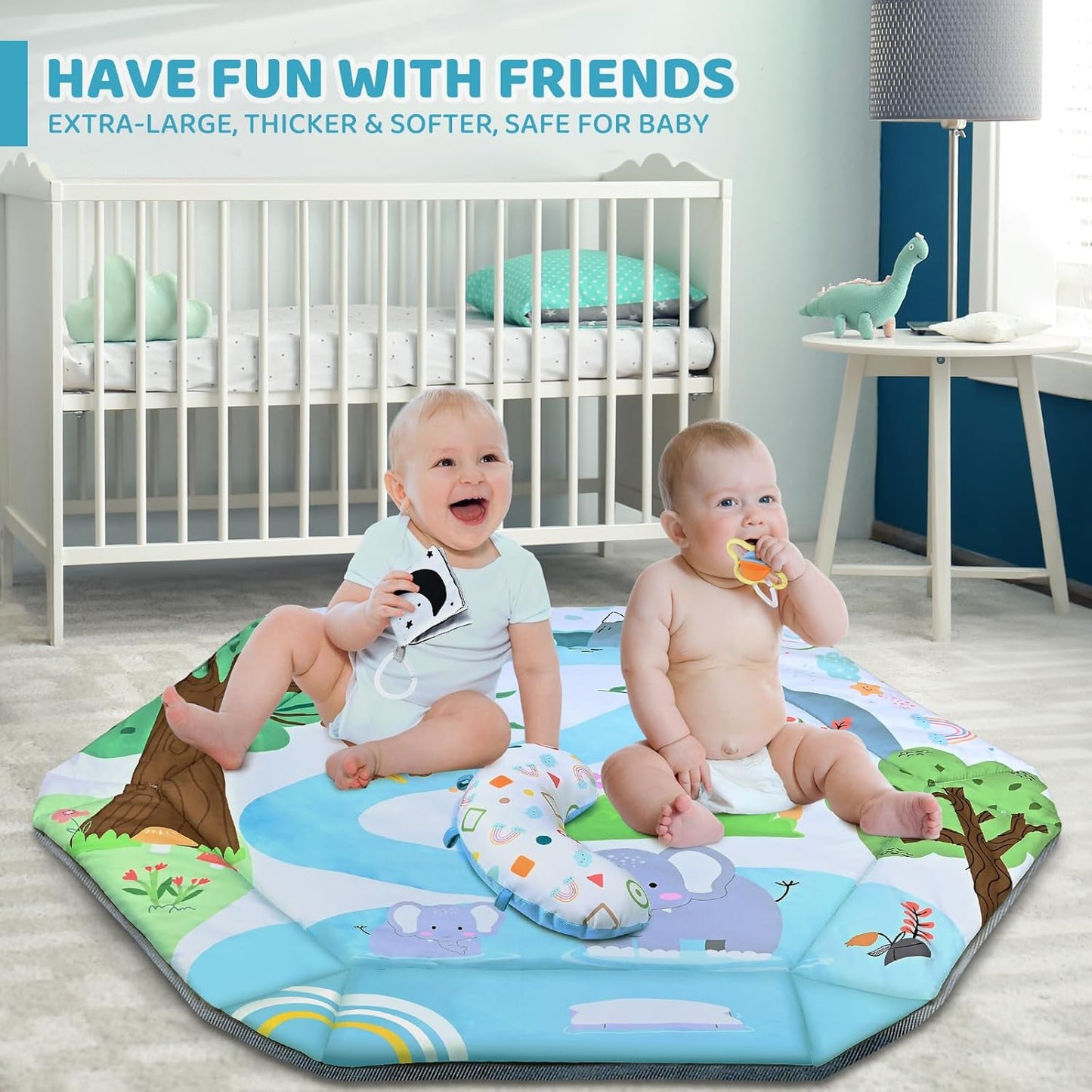 SensoryHaven 8 in 1 Baby Play Mat with Toys for Sensory Development and Early Learning
