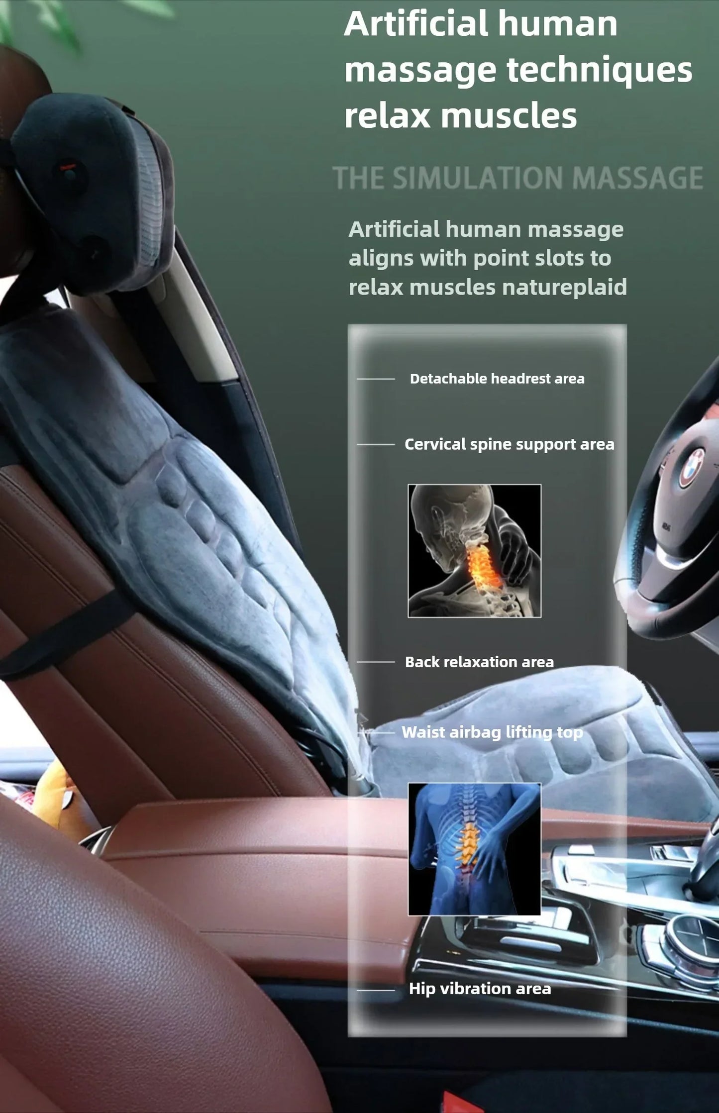 Shiatsu fuldkrops rygmassager med varme og justerbart design