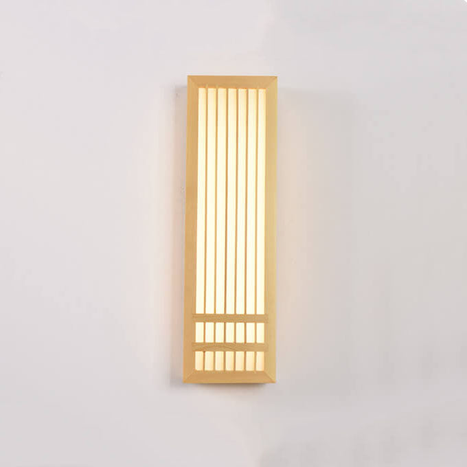 ShizuLight Japanse Houten LED Wandlamp met Warm Sfeervol Licht