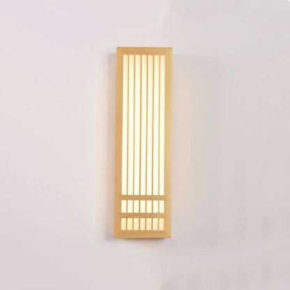 ShizuLight Japanse Houten LED Wandlamp met Warm Sfeervol Licht