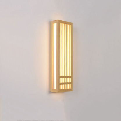 ShizuLight Japanse Houten LED Wandlamp met Warm Sfeervol Licht