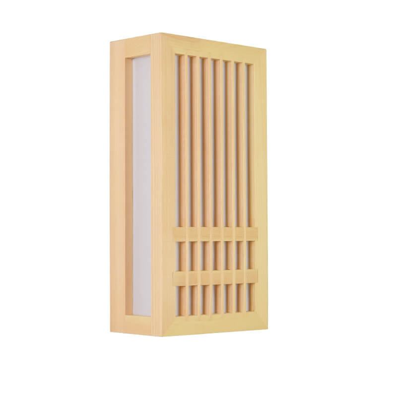 ShizuLight Japanse Houten LED Wandlamp met Warm Sfeervol Licht