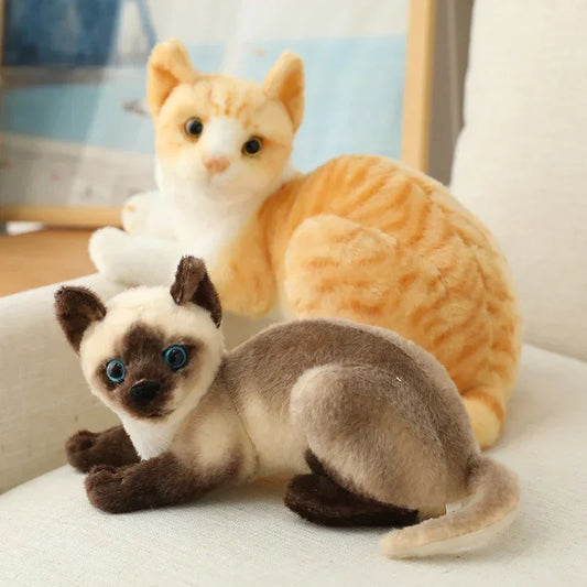 Siamese Cat Plush Luxury Soft Cat Toy Realistic Cute Cuddle Companion