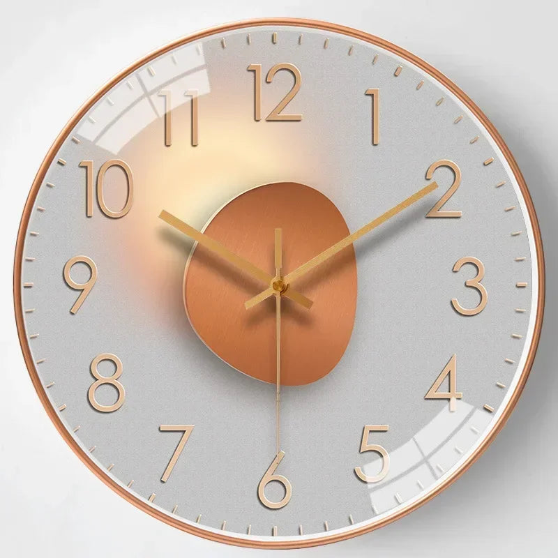 Silent Wall Clock Elegant Non Ticking Design for Bedroom and Office