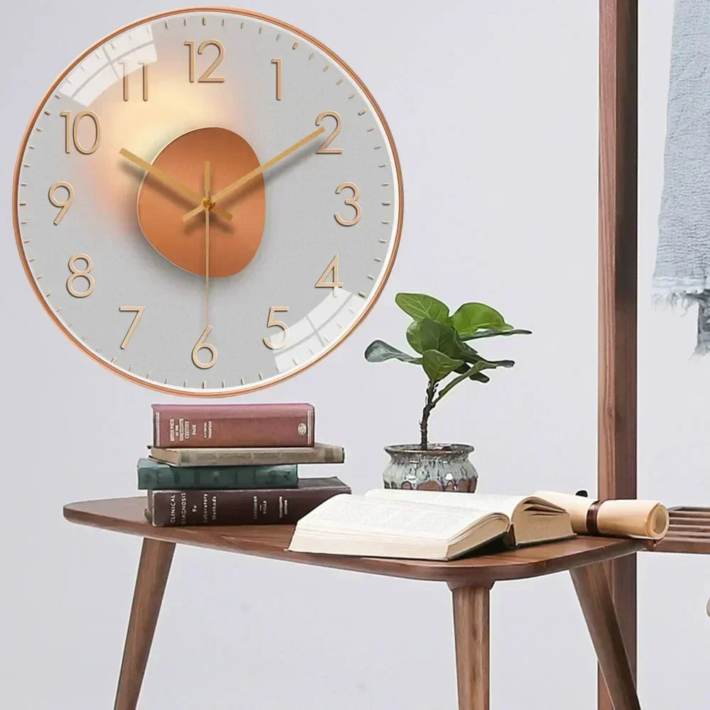 Silent Wall Clock Elegant Non Ticking Design for Bedroom and Office