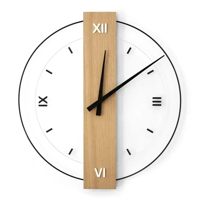 SilentOak minimalistisk træ vægur lydløs moderne design