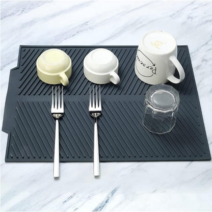 Silicone Dish Drying Mat – Heat Resistant Kitchen Mat with Non-Slip Surface