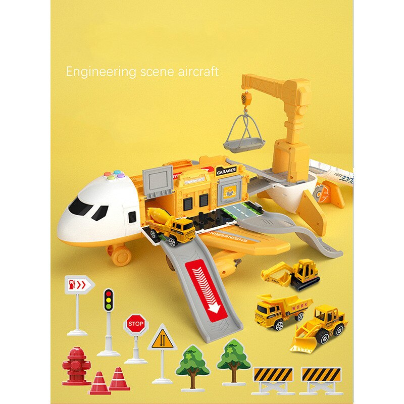 SkyExplorer Flugzeug-Spielset – 20-teiliges Kinderspielzeug mit Baumaschinen