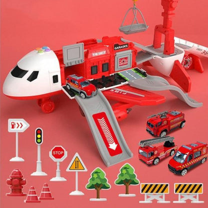 SkyExplorer Flugzeug-Spielset – 20-teiliges Kinderspielzeug mit Baumaschinen