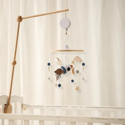 SkyWhirl Wooden Baby Mobile for Calm Nursery Decor