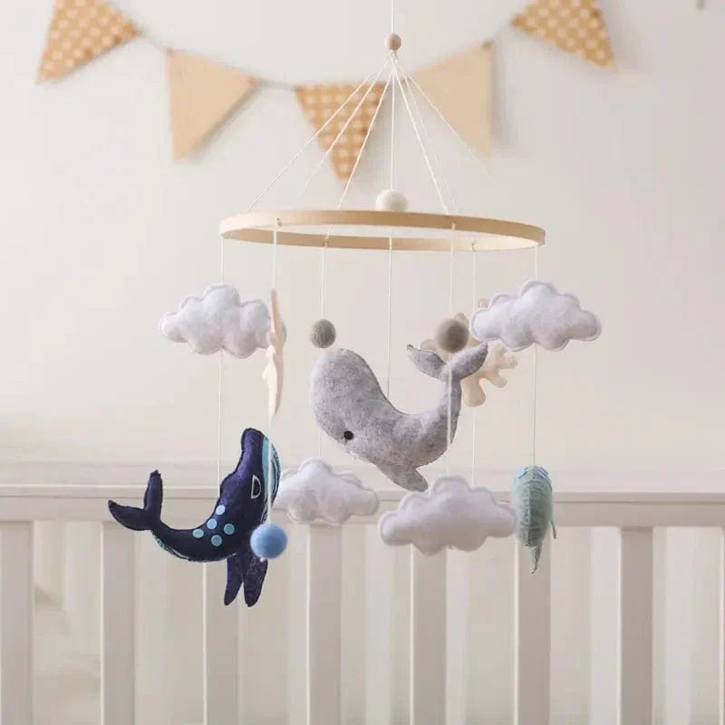 SkyWhirl Wooden Baby Mobile for Calm Nursery Decor