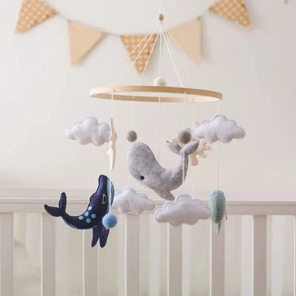 SkyWhirl Wooden Baby Mobile for Calm Nursery Decor