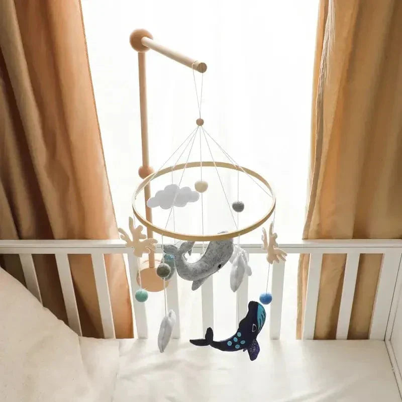SkyWhirl Wooden Baby Mobile for Calm Nursery Decor