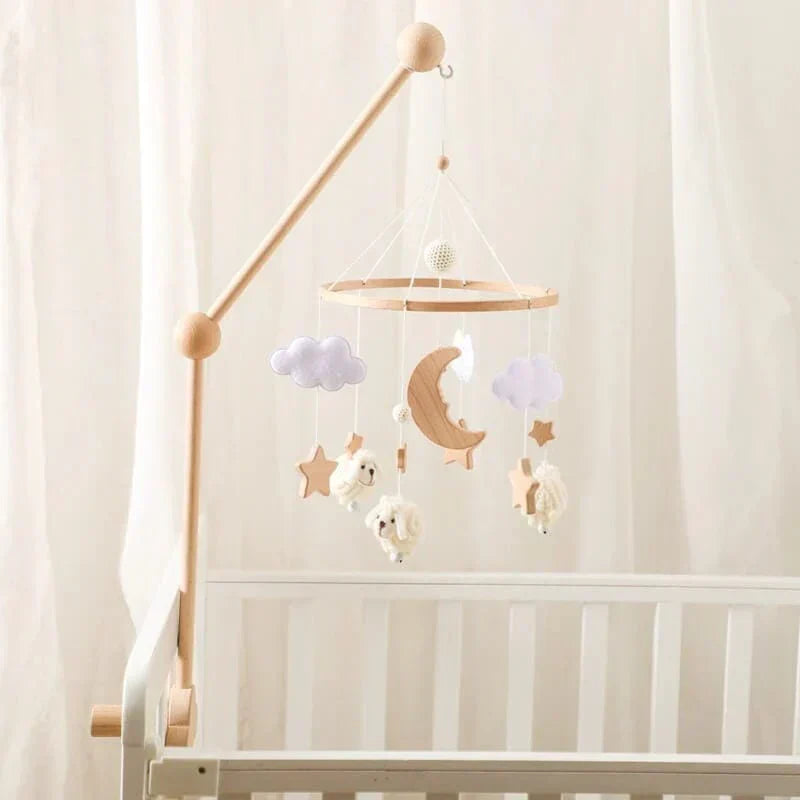 SkyWhirl Wooden Baby Mobile for Calm Nursery Decor