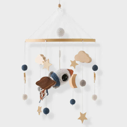 SkyWhirl Wooden Baby Mobile for Calm Nursery Decor