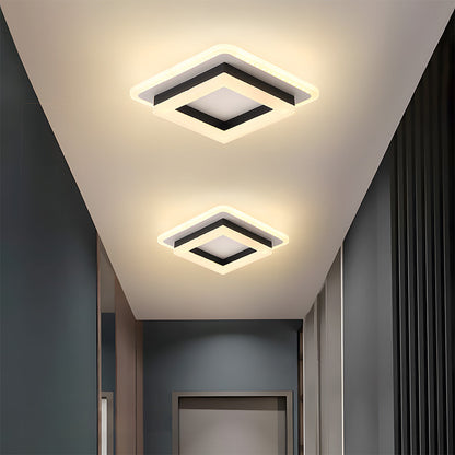 Schlanke Quadratische LED-Deckenleuchte Minimalistischer Aufbau