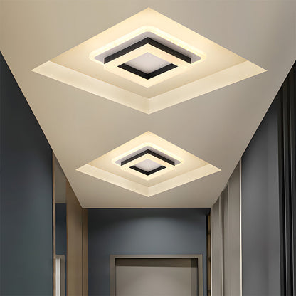 Schlanke Quadratische LED-Deckenleuchte Minimalistischer Aufbau