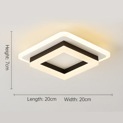 Schlanke Quadratische LED-Deckenleuchte Minimalistischer Aufbau