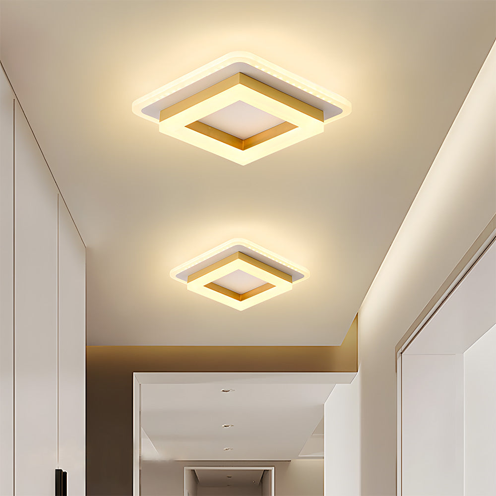 Schlanke Quadratische LED-Deckenleuchte Minimalistischer Aufbau
