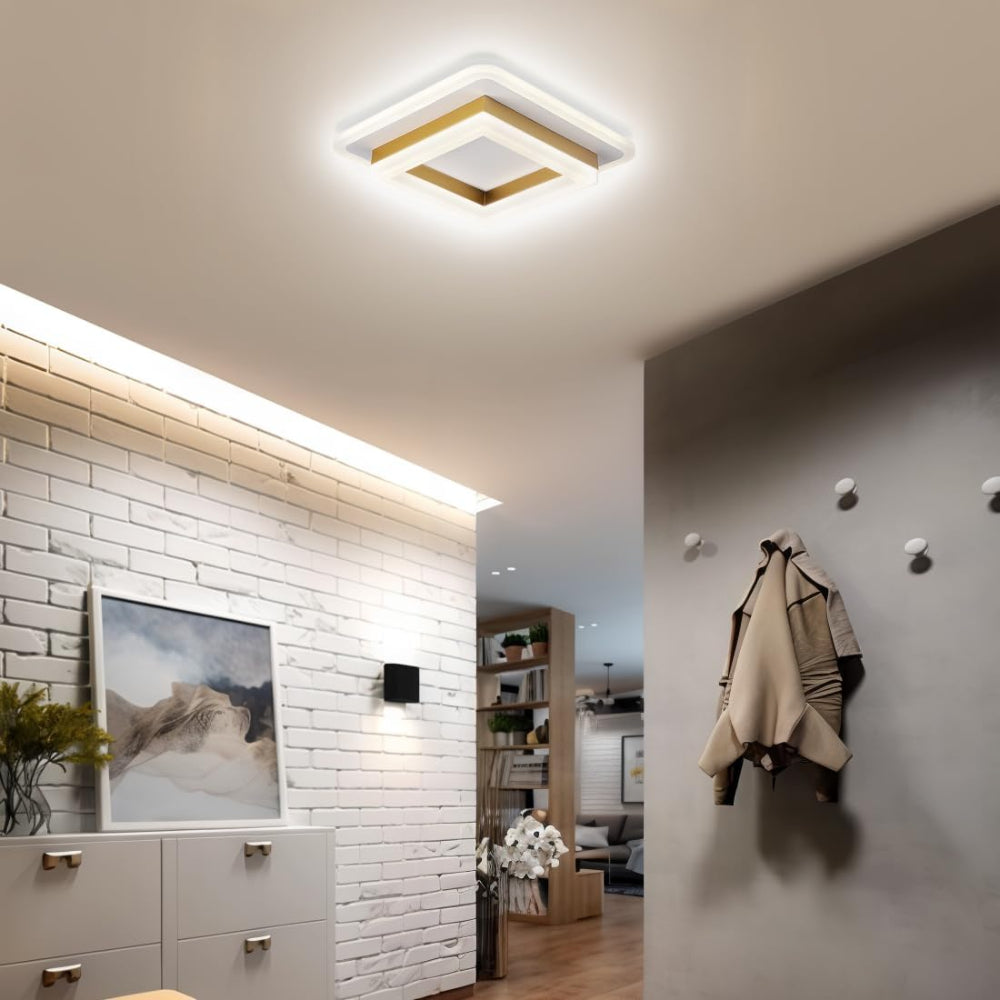 Schlanke Quadratische LED-Deckenleuchte Minimalistischer Aufbau