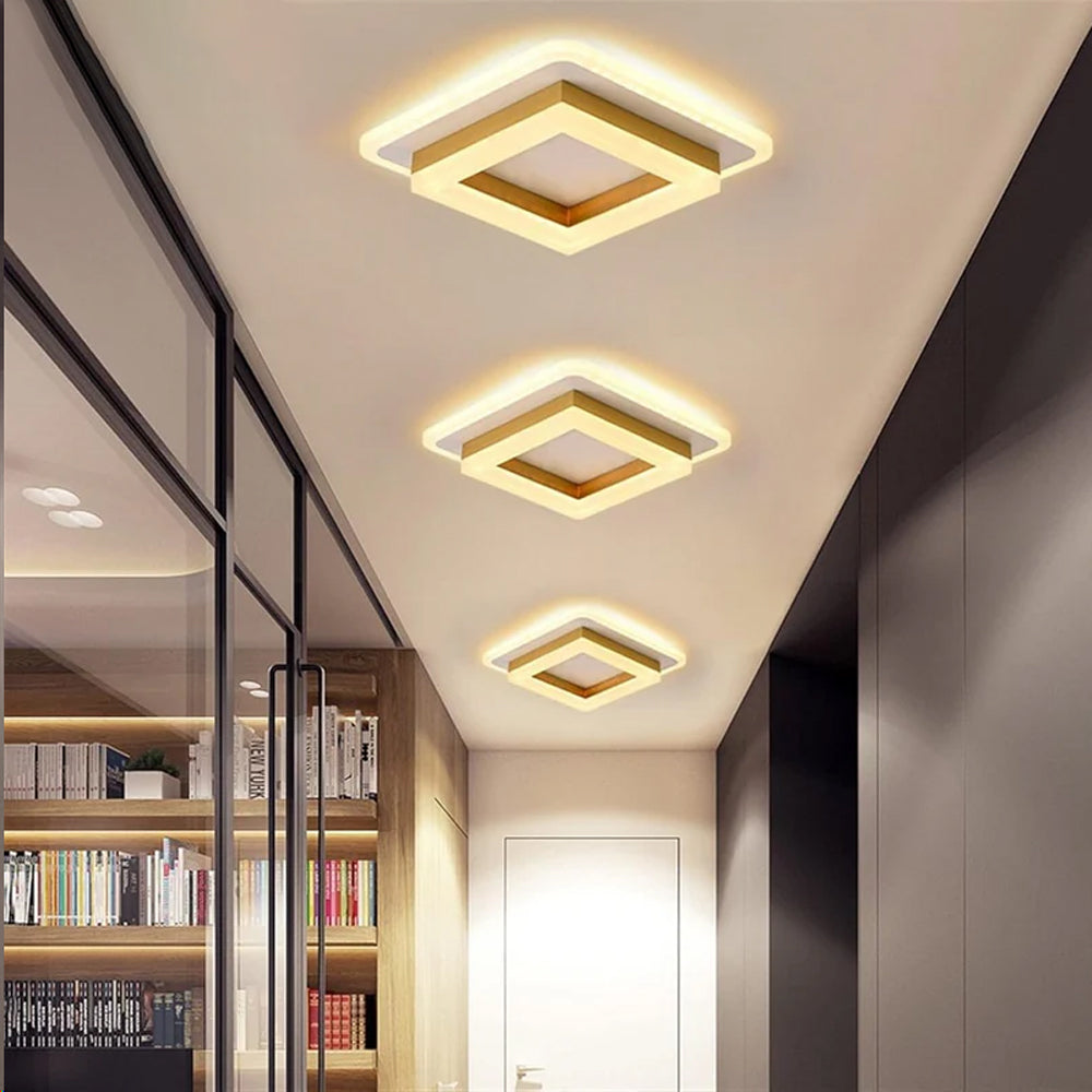 Schlanke Quadratische LED-Deckenleuchte Minimalistischer Aufbau