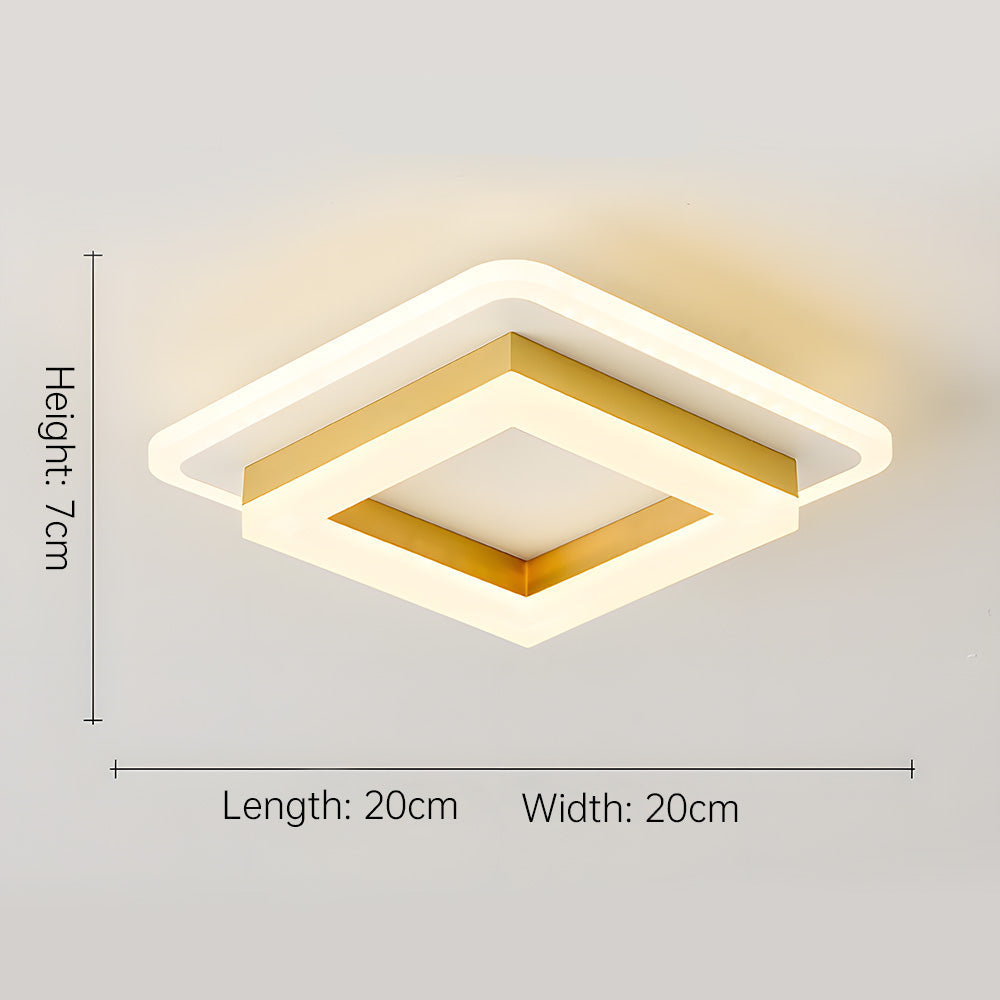 Schlanke Quadratische LED-Deckenleuchte Minimalistischer Aufbau