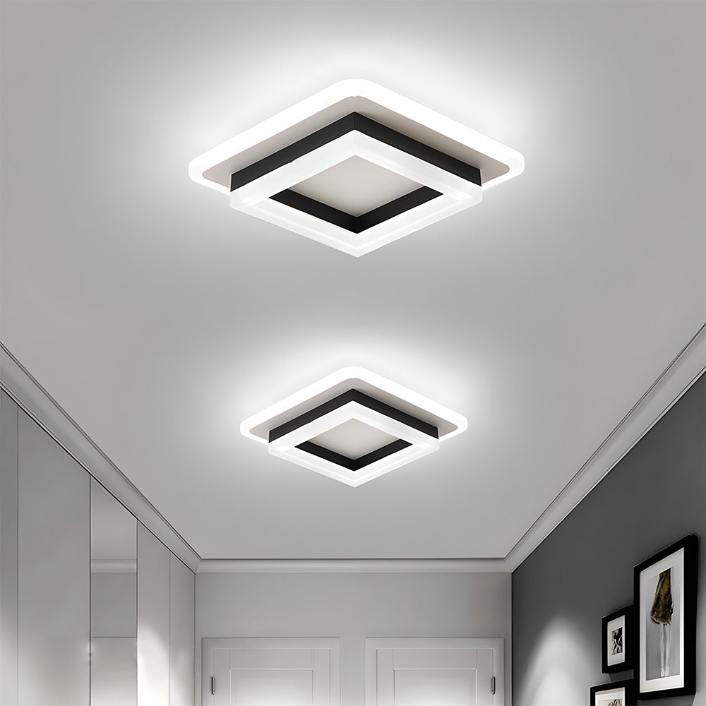 Schlanke Quadratische LED-Deckenleuchte Minimalistischer Aufbau