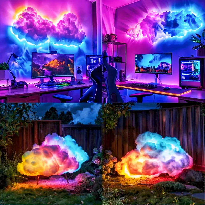 Inteligentna lampa LED Cloud Light RGB z synchronizacją muzyki, aplikacją i pilotem