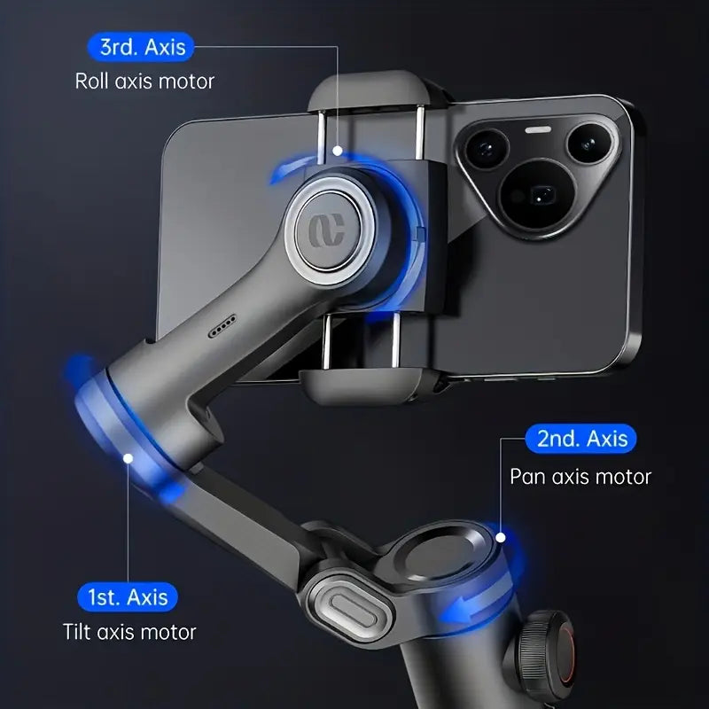 SmartPro smartphone gimbal stabilisator opvouwbaar 3-assig handapparaat