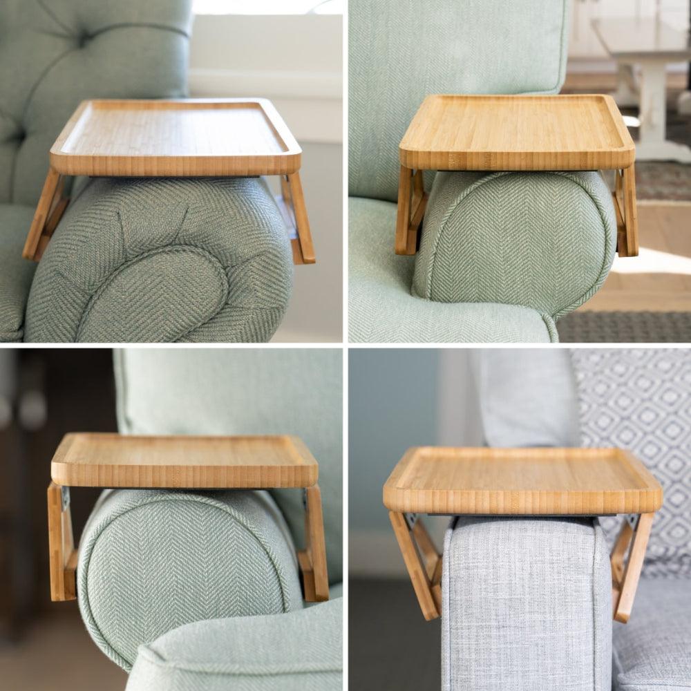 SofaMate verstelbare sofa armleuning tafel voor drankjes en essentials