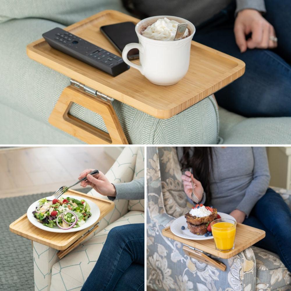 SofaMate verstelbare sofa armleuning tafel voor drankjes en essentials