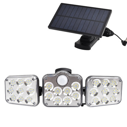 Solarny reflektor LED z czujnikiem ruchu 3-głowicowe oświetlenie zewnętrzne