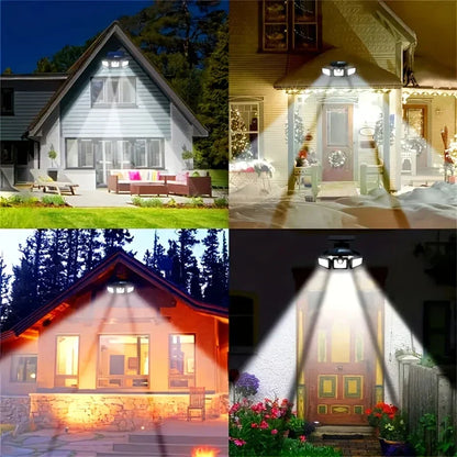 Solarny reflektor LED z czujnikiem ruchu 3-głowicowe oświetlenie zewnętrzne