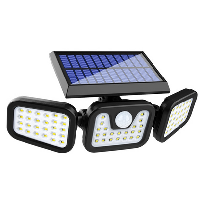 Solarny reflektor LED z czujnikiem ruchu 3-głowicowe oświetlenie zewnętrzne