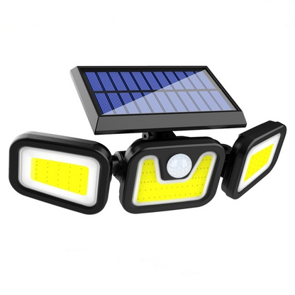 Solarny reflektor LED z czujnikiem ruchu 3-głowicowe oświetlenie zewnętrzne