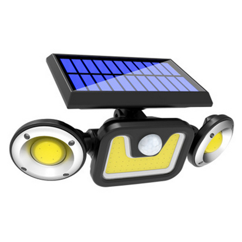 Solarny reflektor LED z czujnikiem ruchu 3-głowicowe oświetlenie zewnętrzne