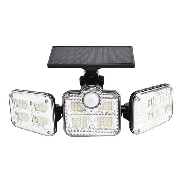 Solarny reflektor LED z czujnikiem ruchu 3-głowicowe oświetlenie zewnętrzne