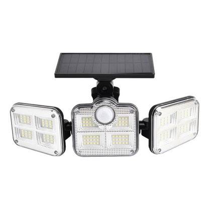 Solarny reflektor LED z czujnikiem ruchu 3-głowicowe oświetlenie zewnętrzne