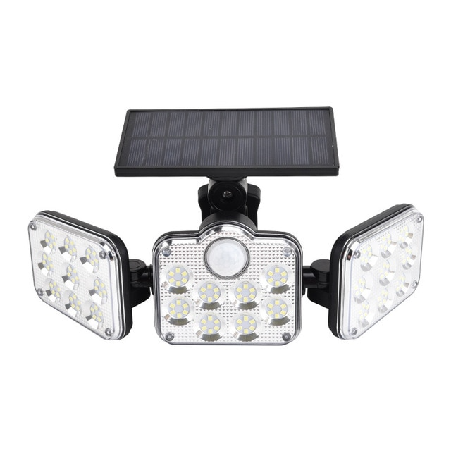 Solarny reflektor LED z czujnikiem ruchu 3-głowicowe oświetlenie zewnętrzne