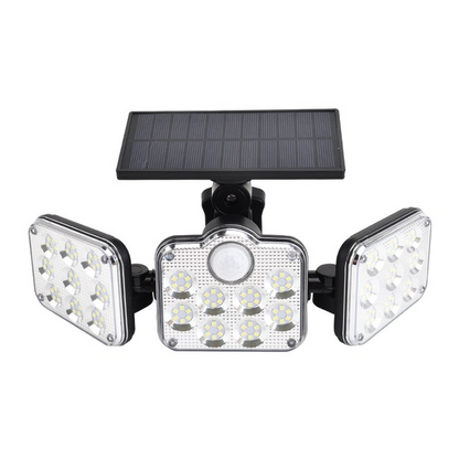 Solarny reflektor LED z czujnikiem ruchu 3-głowicowe oświetlenie zewnętrzne