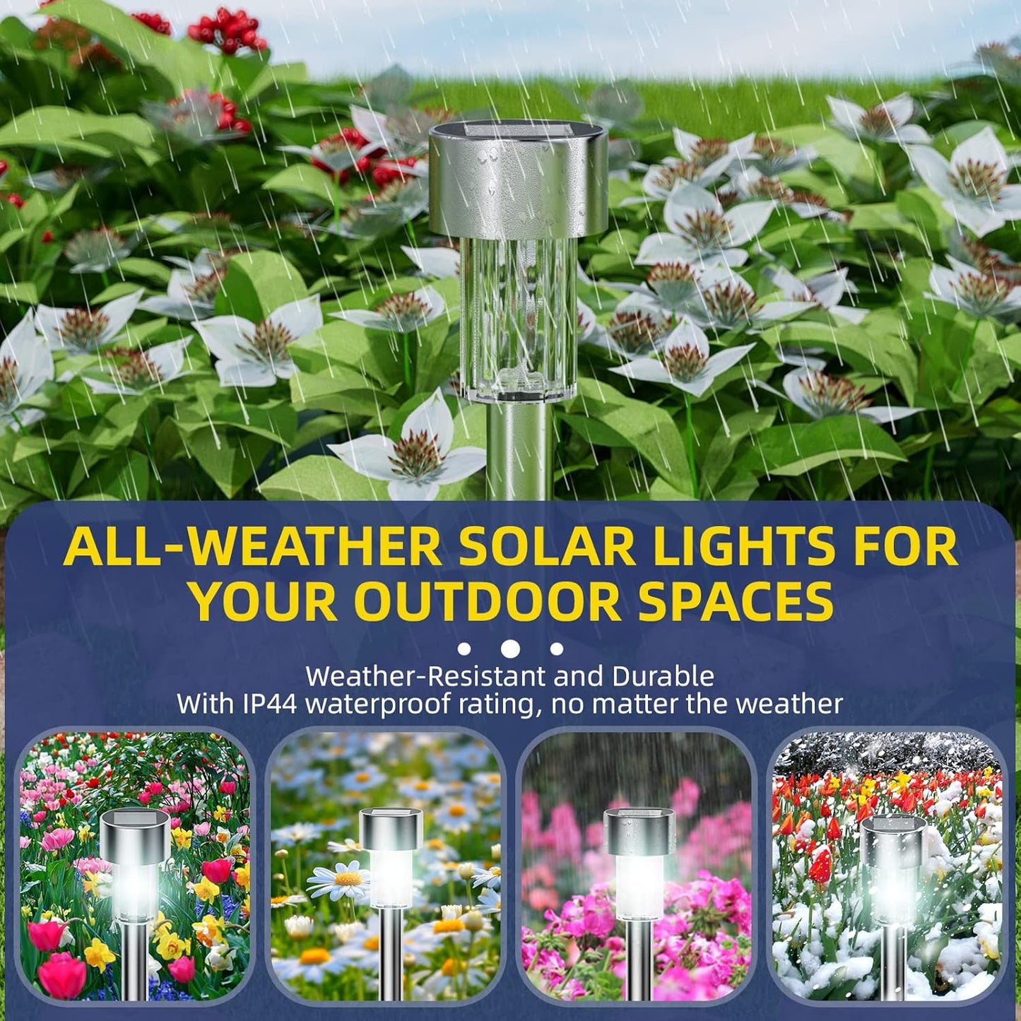 SolarGlow Außen Gartenleuchten Wasserdicht Solarbetriebene Wegbeleuchtung