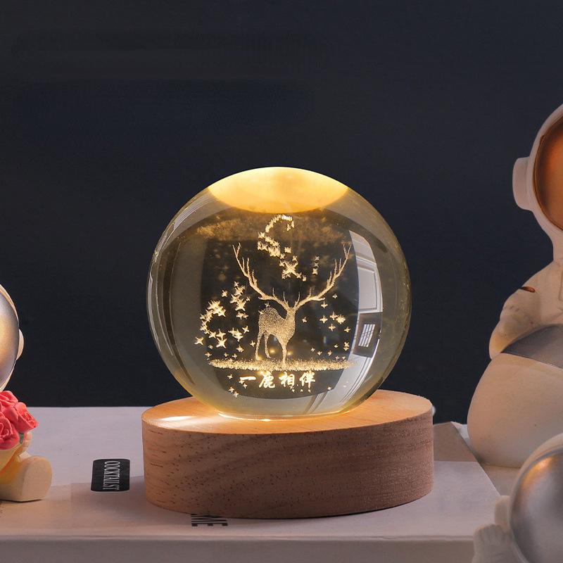 SolarSphere Kristallen Zonnestelsel LED Licht Educatieve Decoratieve Display