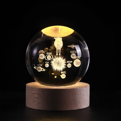 SolarSphere Kristallen Zonnestelsel LED Licht Educatieve Decoratieve Display