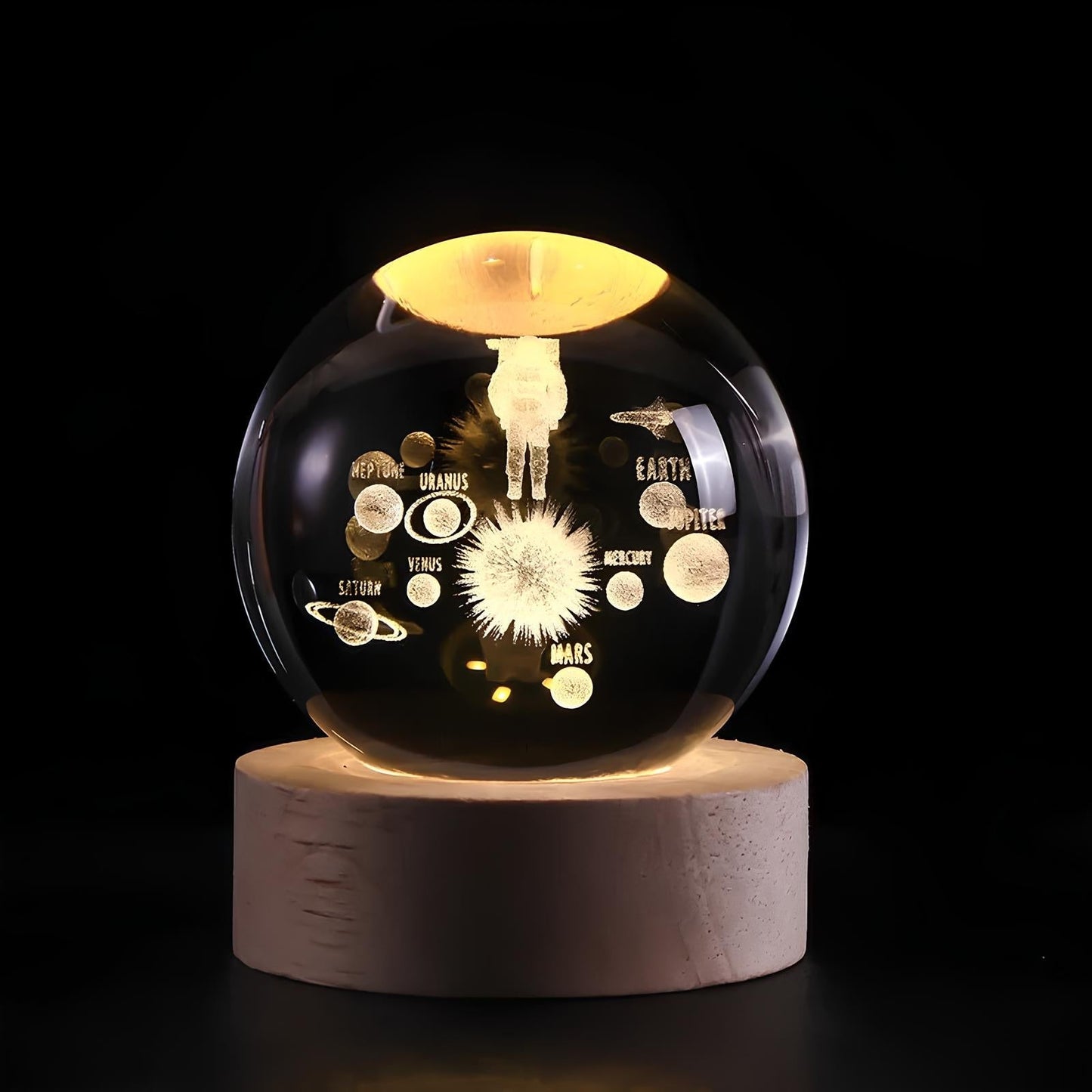 SolarSphere Kristallen Zonnestelsel LED Licht Educatieve Decoratieve Display