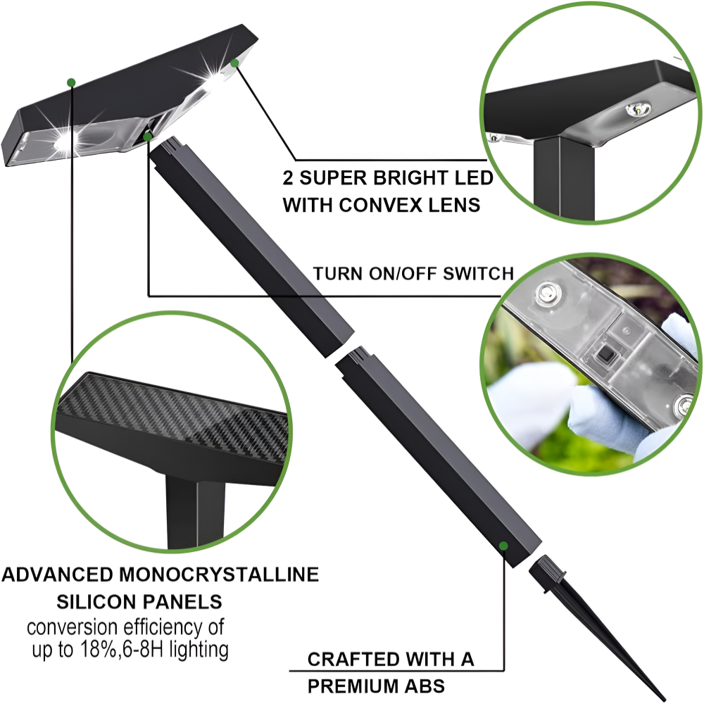 SolaraPath Zonnepadverlichting – Waterdichte LED Tuinlampen Set